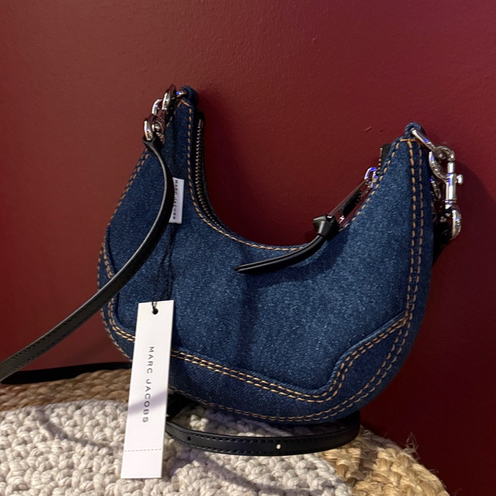 Marc Jacobs Indigo Denim Mini Crescent Bag - Picture 7 of 9